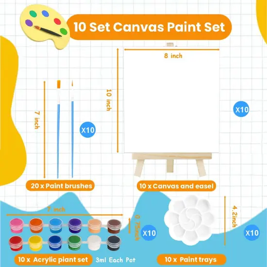 10 Pack Canvas Painting Kit for Adults {3}