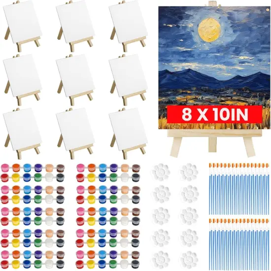 10 Pack Canvas Painting Kit for Adults {1}