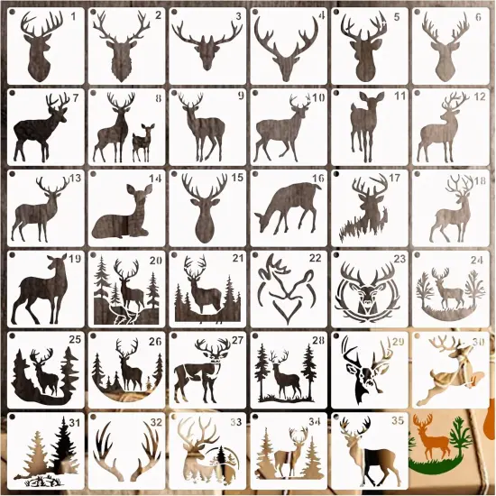 35 Pack Deer Stencils {1}
