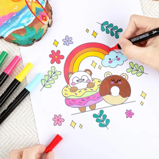 72 Colors Acrylic Dual Tip Paint Markers {5}