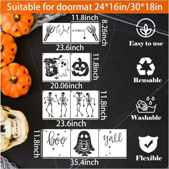 9 Pieces Large Halloween Stencils {3}