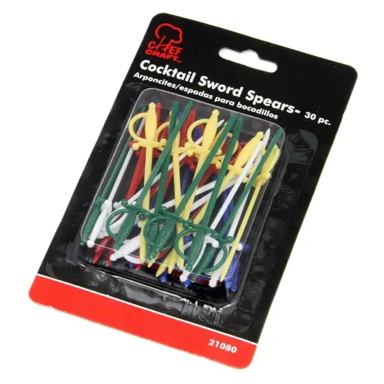 Chef Craft 30pc Set 3-inch Fun Sword Shaped Spears - Great for Cocktails & Appetizers {2}
