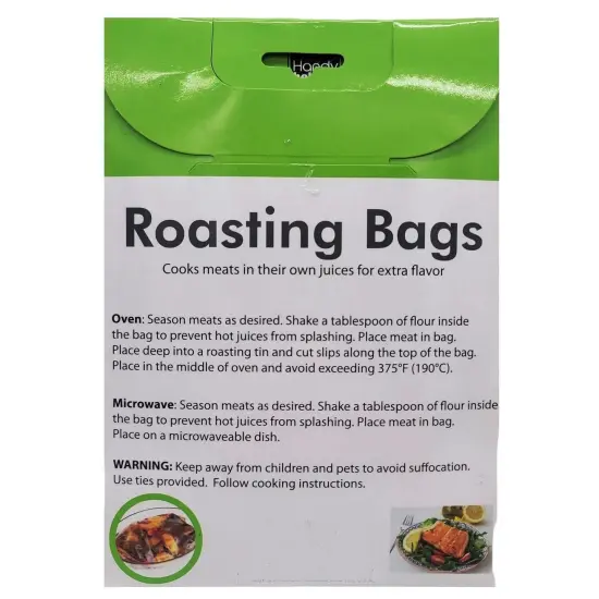 Handy Housewares 5-Pack 15" x 9.75" Disposable Roasting Bags with Ties - Great for Chicken, Meat, Roasts, Stew and more! {3}