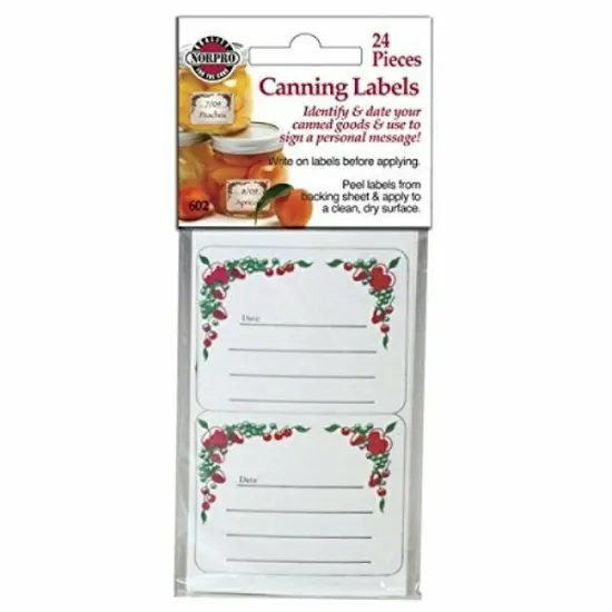 Norpro 24 pc Square Canning Food Mason Jar Labels - Identify Date Canned Goods {1}