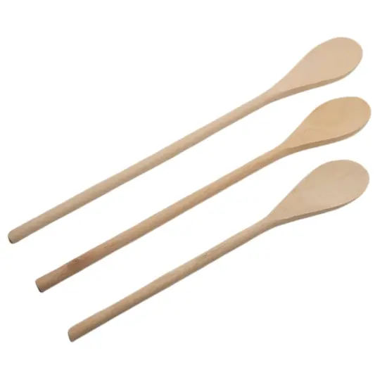 Handy Housewares 3 piece Long Handle Wooden Mixing Spoon Set - 10", 12" and 14" Long {1}