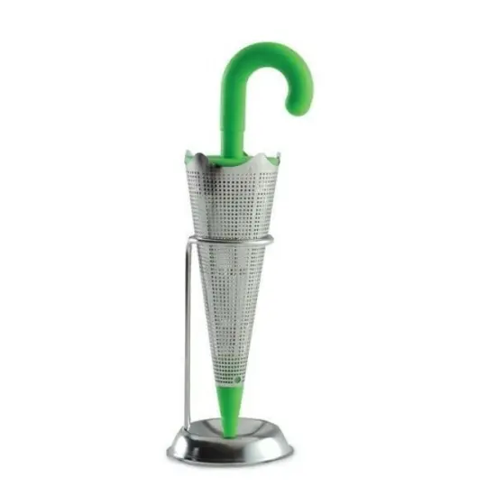 Norpro Umbrella Shape Stainless Steel Mesh Loose Leaf Tea Infuser and Drip Catcher {1}