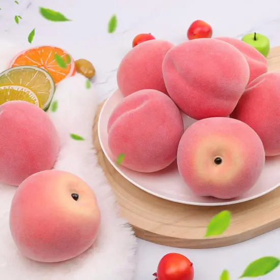 6pcs Artificial Peach Fake Fruit {4}