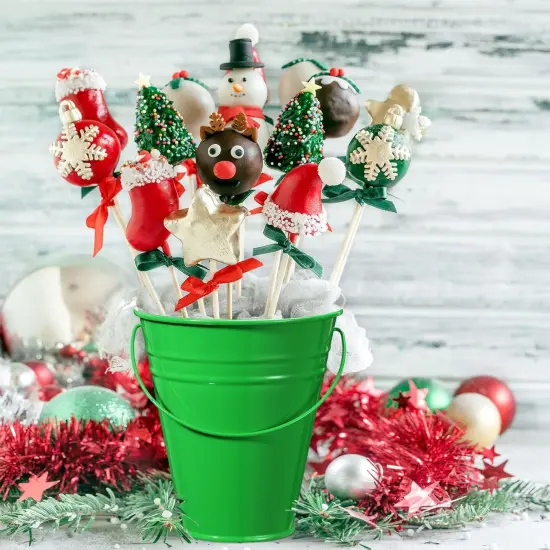 12 Pack Metal Buckets with Handle - (Green) {4}