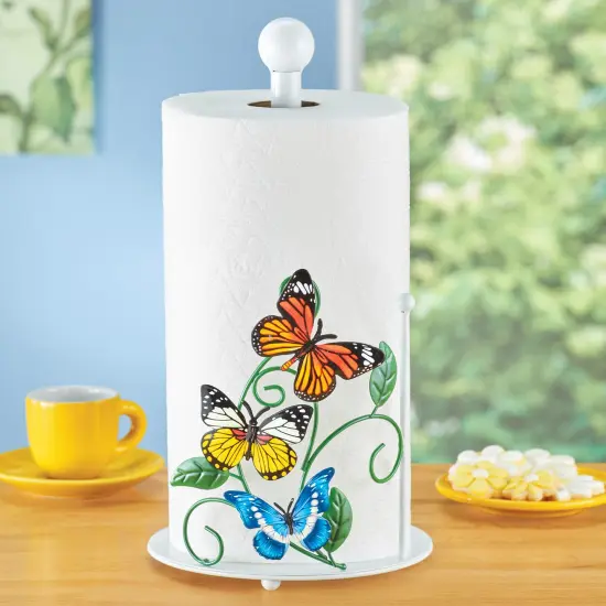 Collections Etc Colorful Butterflies Paper Towel Holder {2}