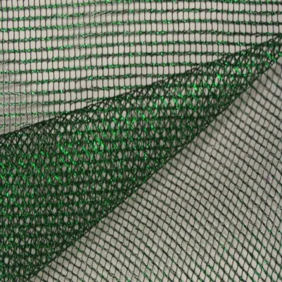 1 Yard Lightweight Metallic Poly Mesh with Green and Black Foil 55/56" Wide for Apparel & Dancewear {1}