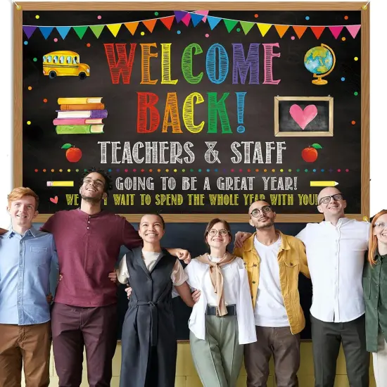 Welcome Back Backdrop Banner Back to School {3}
