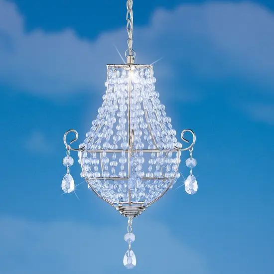Collections Etc Solar Powered Blue Chandelier Garden Mobile {1}