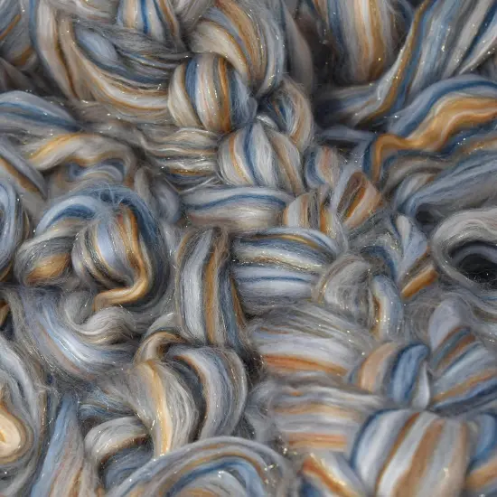 Designer Blend Merino, Bamboo, Stellina and Mulberry Silk Top Roving. Fancy, Colorful, Exotic - Limited Edition.  {2}
