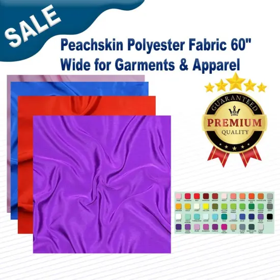 Peachskin Polyester Fabric 60" Wide for Garments & Apparel {2}