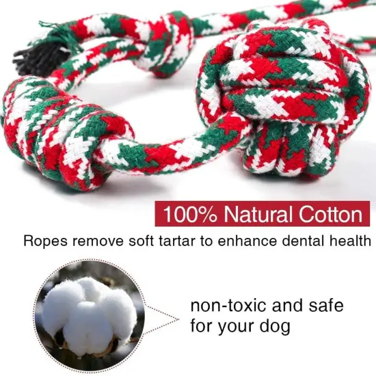 Christmas Dog Rope Toys &ndash; 5-Pack for Tough Chewers {4}