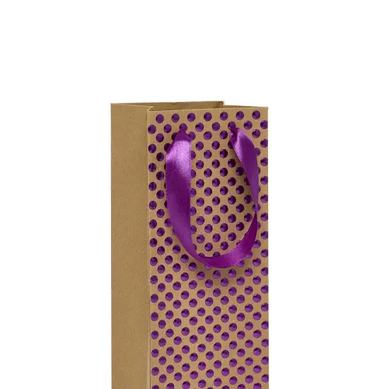 Stylish Polka Dot Wine Carrier 4 1/8'' x 4 1/8'' x 14 1/4'' {5}