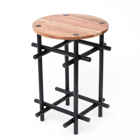 Wood & Iron Side Table {3}