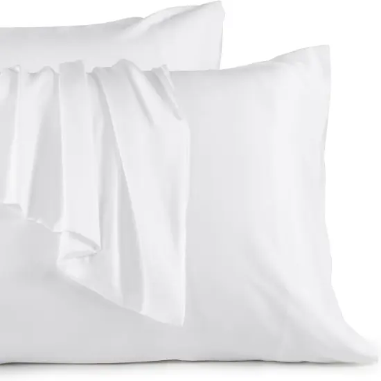 Pillow Cases Queen Size Set of 3, 100% Rayon Derived from Bamboo, Cooling Pillowcase, Soft & Breathable Pillow Covers with Envelope Closure, Eye mask (20x30 inches, White) {5}