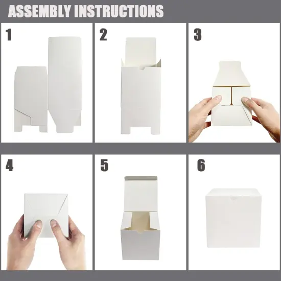 20 Pack White Small Gift Boxes with Lids for Party Gift Boxes, Ornament Boxes, Wedding Boxes Easy to Assemble Gift Box with 24 Thank You Stickers {3}