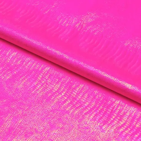 Oil Slick Python Hologram Spandex Fabric Green {3}