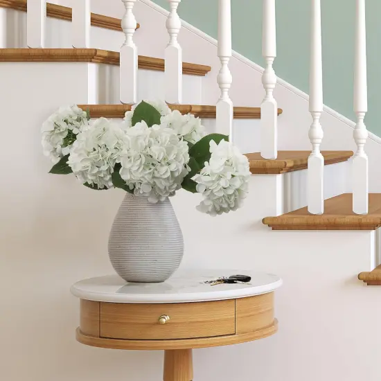 Six-Piece Hydrangea Flower Stems, Cream White Durable Stems with Fade Resistant Color, Stylish Accents for Weddings, Parties & Home Use {2}