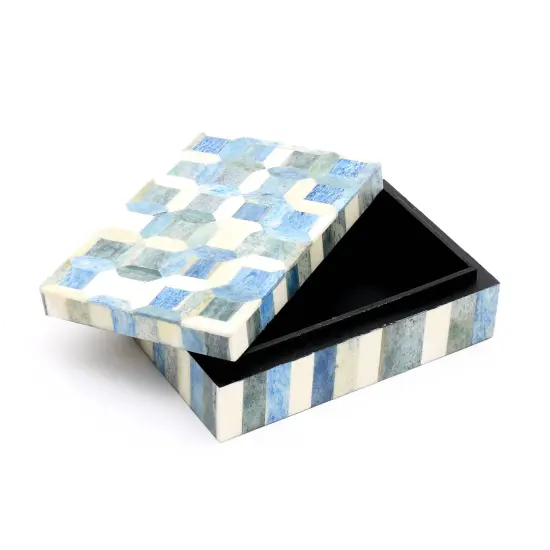 Decorative Storage Box with Bone Material - 6" X 4" X 2" {5}