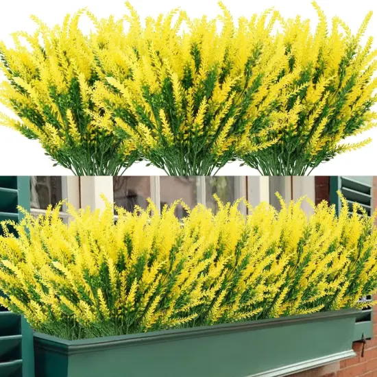 4pcs Lavender Plants for Elegant Table Decor & Relaxing Fall Ambiance Yellow {4}