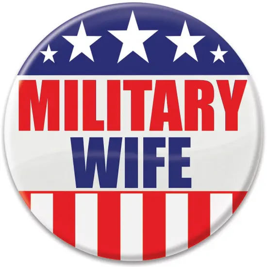 6 Pack Bulk Military Wife Button {1}