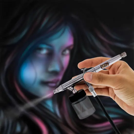 Master Hi-Flow S62 All-Purpose Precision Dual-Action Siphon Feed Airbrush, 0.5 mm Tip, 3/4 oz Bottle {6}