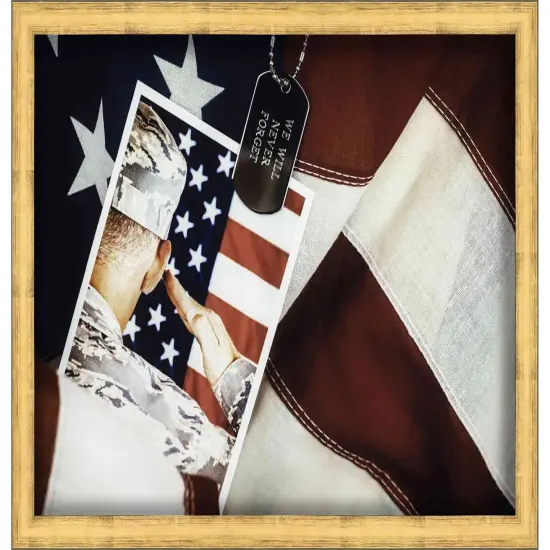 Panoramic Shadow Box 1.5" Depth Gold Picture Frame - UV Acrylic, Backing, Hanging Hardware {5}