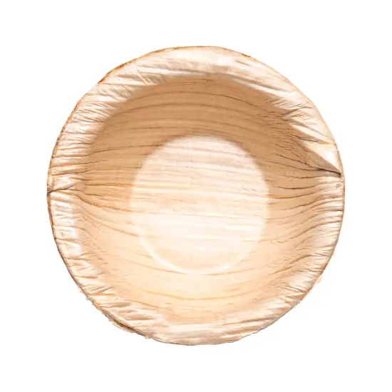 Round Palm Leaf Eco Friendly Mini Disposable Dip Bowls - 0.5 oz. (100 Bowls) {1}