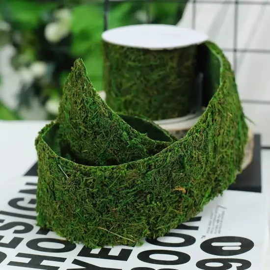 3x48 in Green Natural Moss Ribbon Roll Wedding Party DIY Crafts Supplies Event {4}