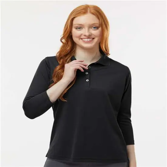 Paragon&reg; Women's Lady Palm Three Quarter Sleeve Polo Grape {3}