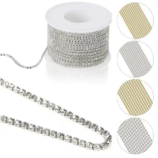 Glamorous Rhinestone Chains in Silver and Gold {4}