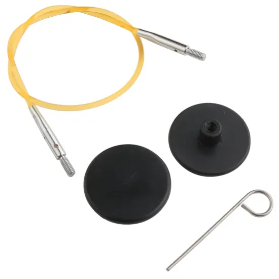 KnitPro Nylon Cables W/Connectors 16"-W/Cable Key & 2 End Caps {1}