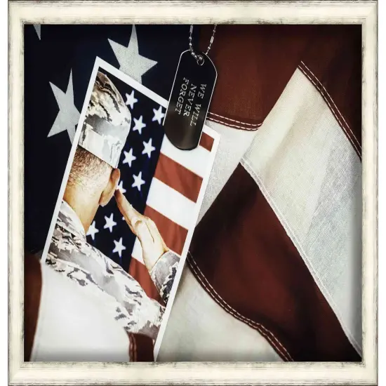 Photo Size Modern Shadow Box 1.5" Depth Silver Frame - UV Acrylic, Backing, Hanging Hardware {4}