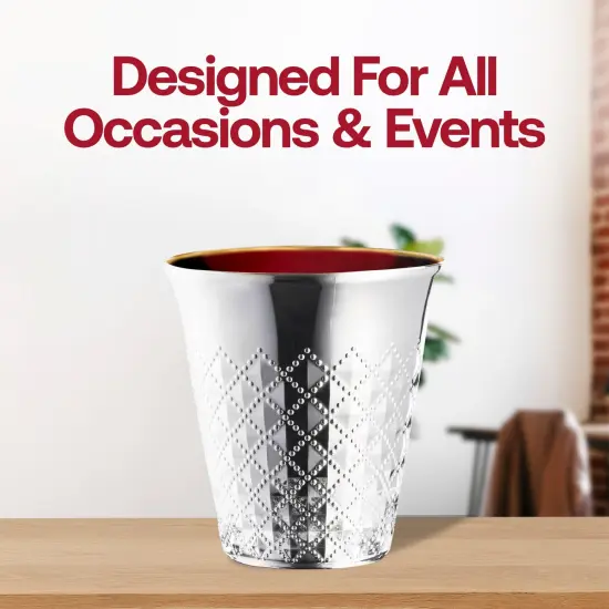 Shiny Metallic Aluminum Silver Round Plastic Kiddush Cups - 5 oz. (300 Cups) {6}
