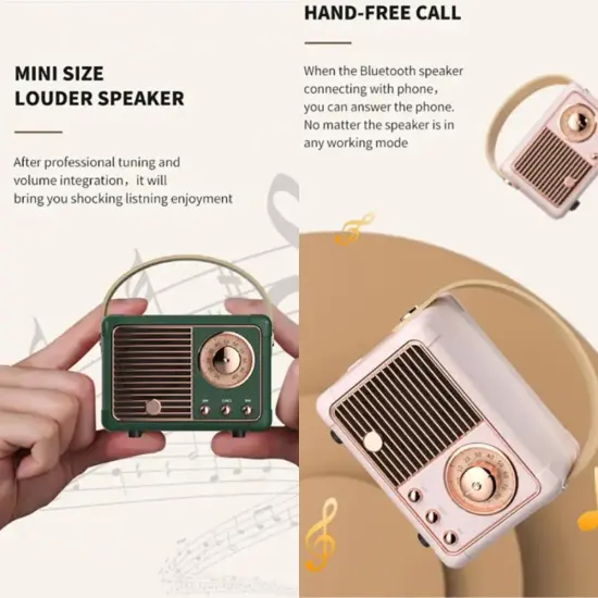 Vintage Inspired Bluetooth Radio Pink {4}