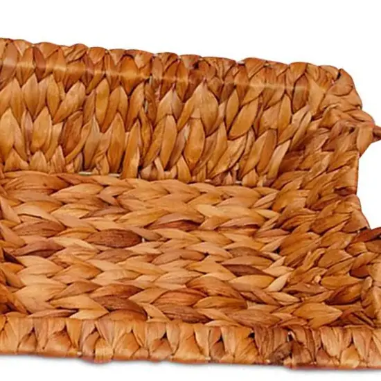 Natural Rush Flat Edge Rectangular Basket Trays 13 3/8" x 11" x 3 1/8"| RADYAN&reg; {3}