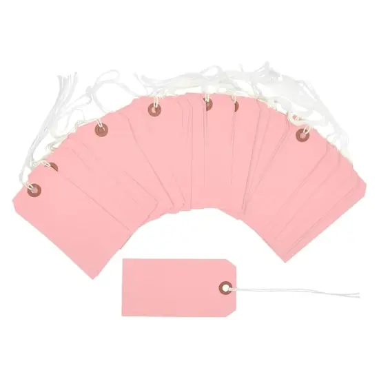 Blue Pre Strung Wooden Tags 1" x 2.5" {4}