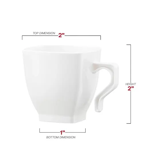 White Square Plastic Mini Coffee Tea Cups - 2 oz. (240 Cups) {3}