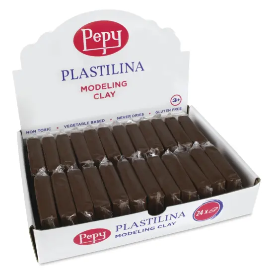 Pepy Plastilina Modeling Clay - Brown, 1.4 oz, Pkg of 24 {1}