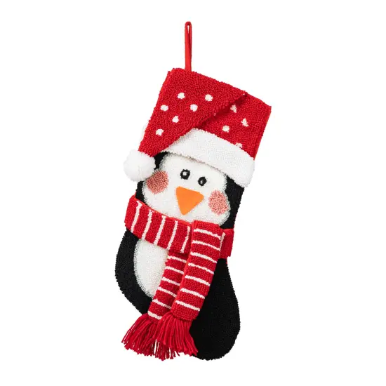 Set of 2 19.00"L Chrismas Decor Hooked Stockings Penguin & Reindeer {6}