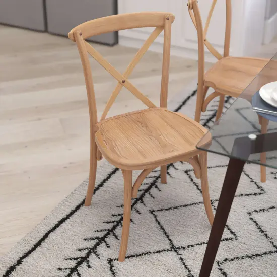 Merrick Lane Bardstown X-Back Bistro Style Wooden High Back Dining Chair Driftwood {5}