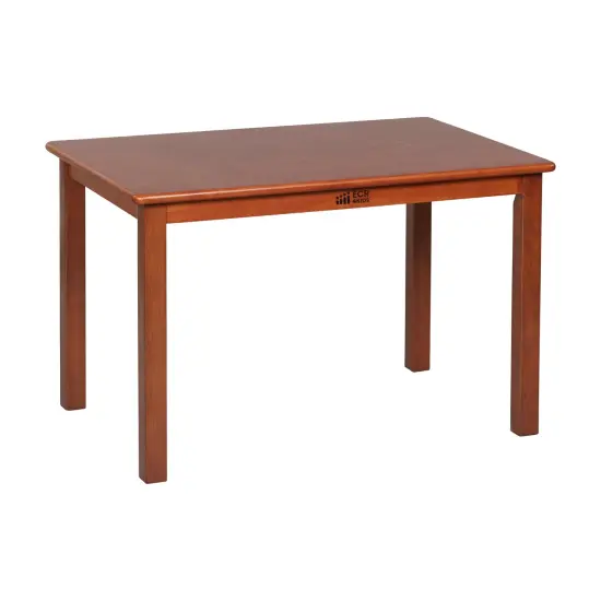 24in x 36in Rectangular Hardwood Table with 22in Legs, Kids Furniture Dark Walnut {1}