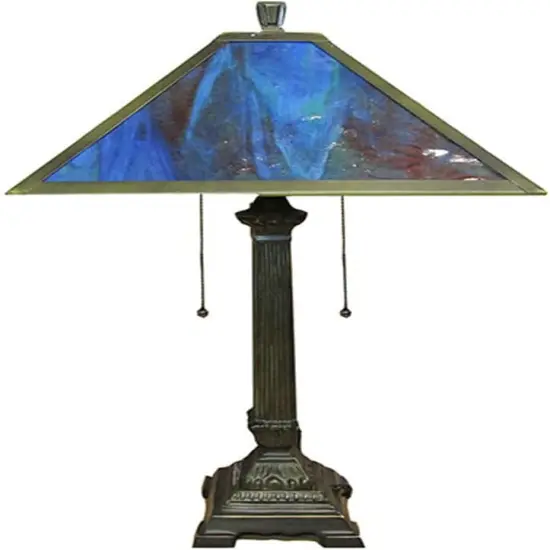 15" Dia. Metal Panel Lamp Base Kit, Antique Bronze Finish with Gold Highlights, Nicely Weighted, 24" Tall {3}