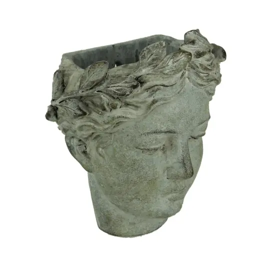 Distressed Cement Classic Greek Lady Head Indoor / Outdoor Wall Mounted Planter {3}