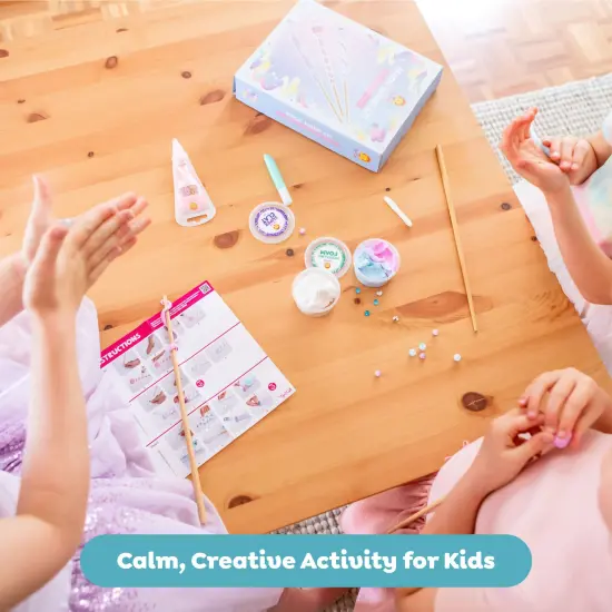 Tiger Tribe: Magic Wand Kit - Pastel Power - Create 3 Sparkling Jewel Wands, Decorate Wooden Wands With Clay & Jewels, Crafts, Kids Ages 5+ {7}