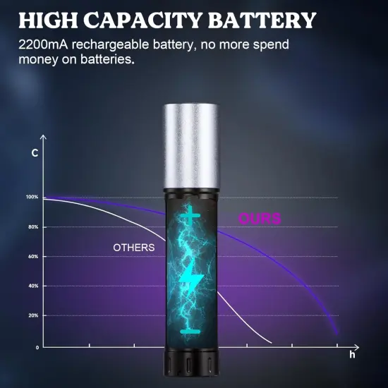 LET'S RESIN UV Light for Resin Curing, Portable Mini 365nm UV Flashlight Black Light, Faster Cure LED Waterproof UV Lamp Rechargeable for Resin Molds, Pet Urine, Dry Stains, Bed Bug {3}