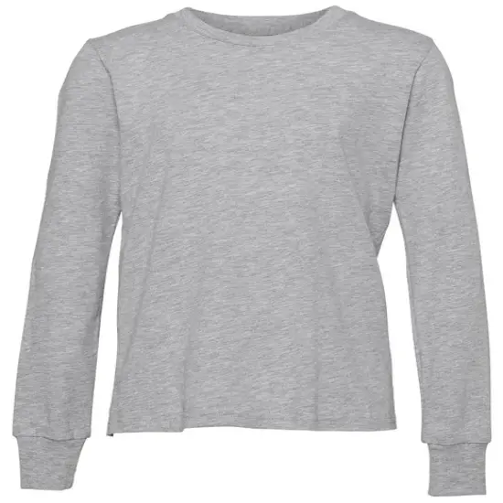 Bella + Canvas&reg; Youth Heather CVC Crewneck Long Sleeve T-Shirt ATHLETIC HEATHER {1}